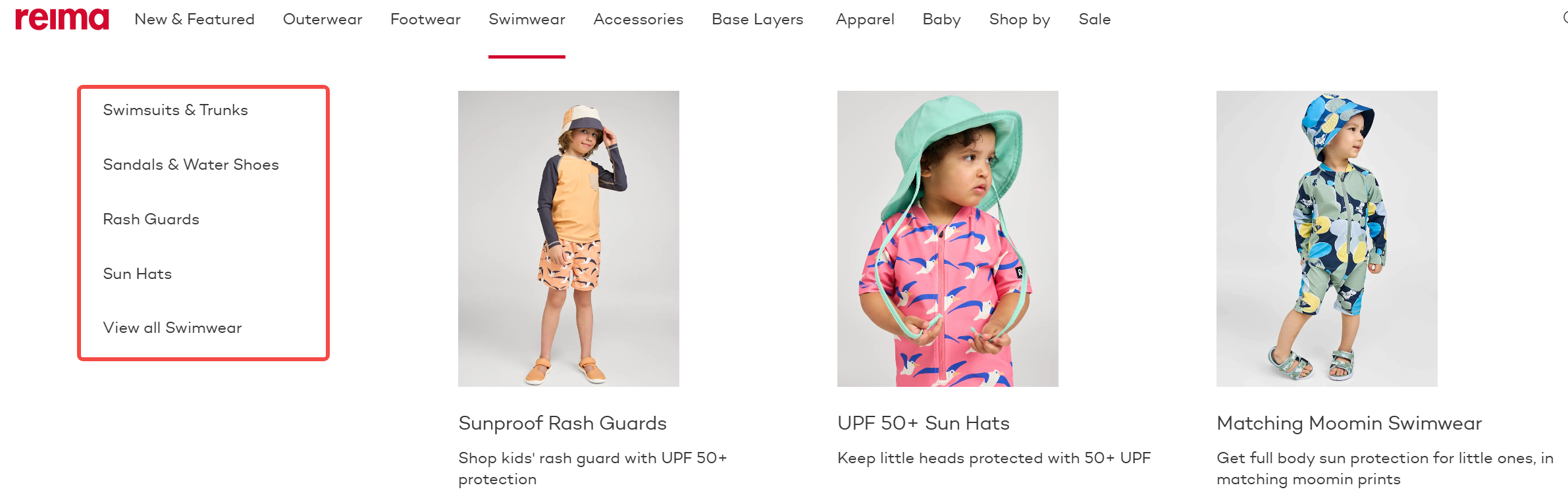 Reima swimwear 分类导航