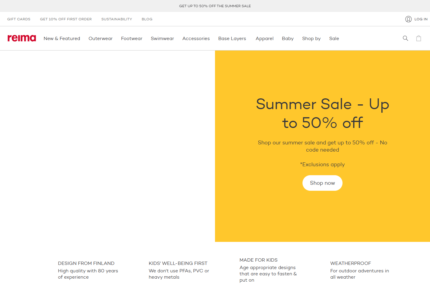 Reima homepage